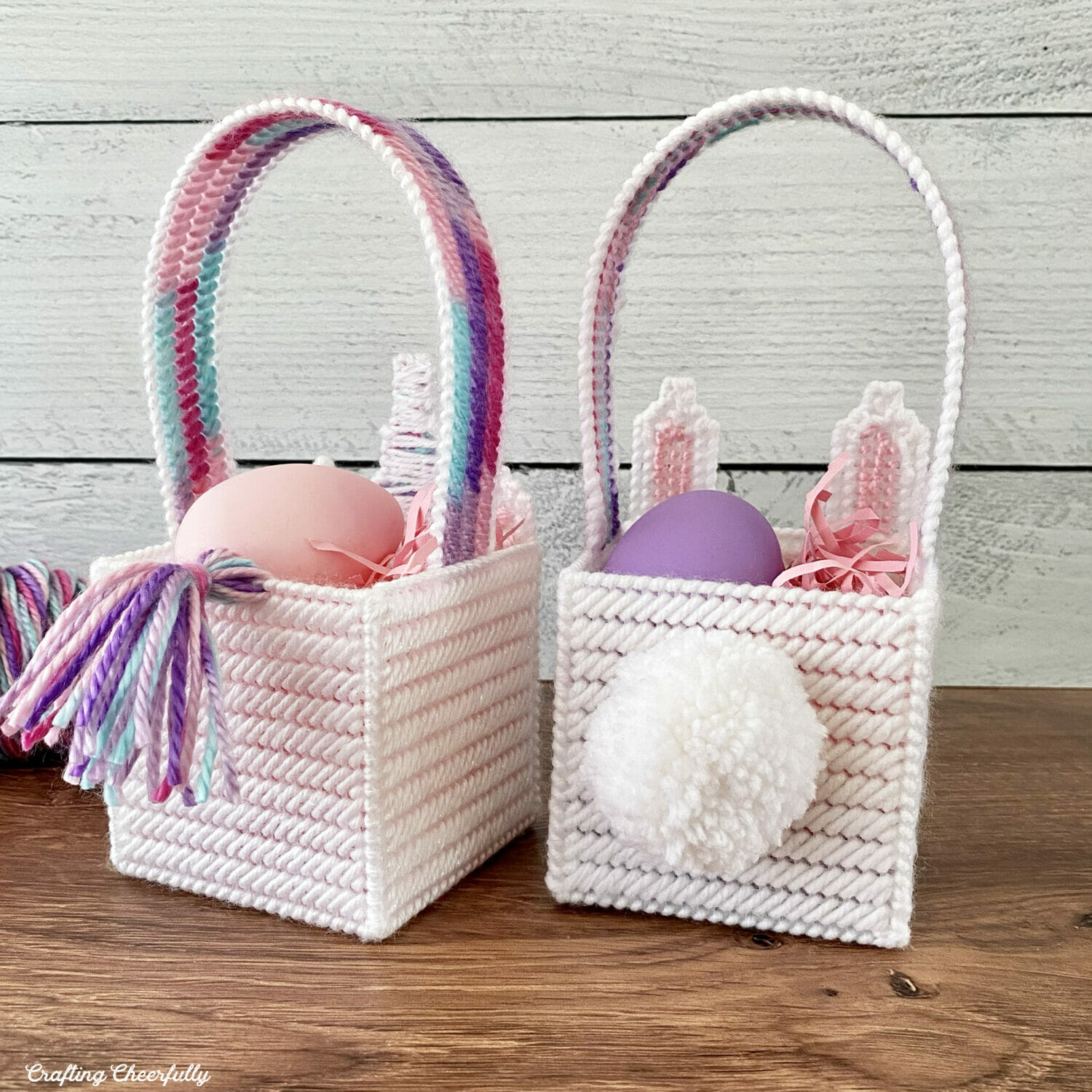 Plastic Canvas Easter Baskets - Crafting Cheerfully