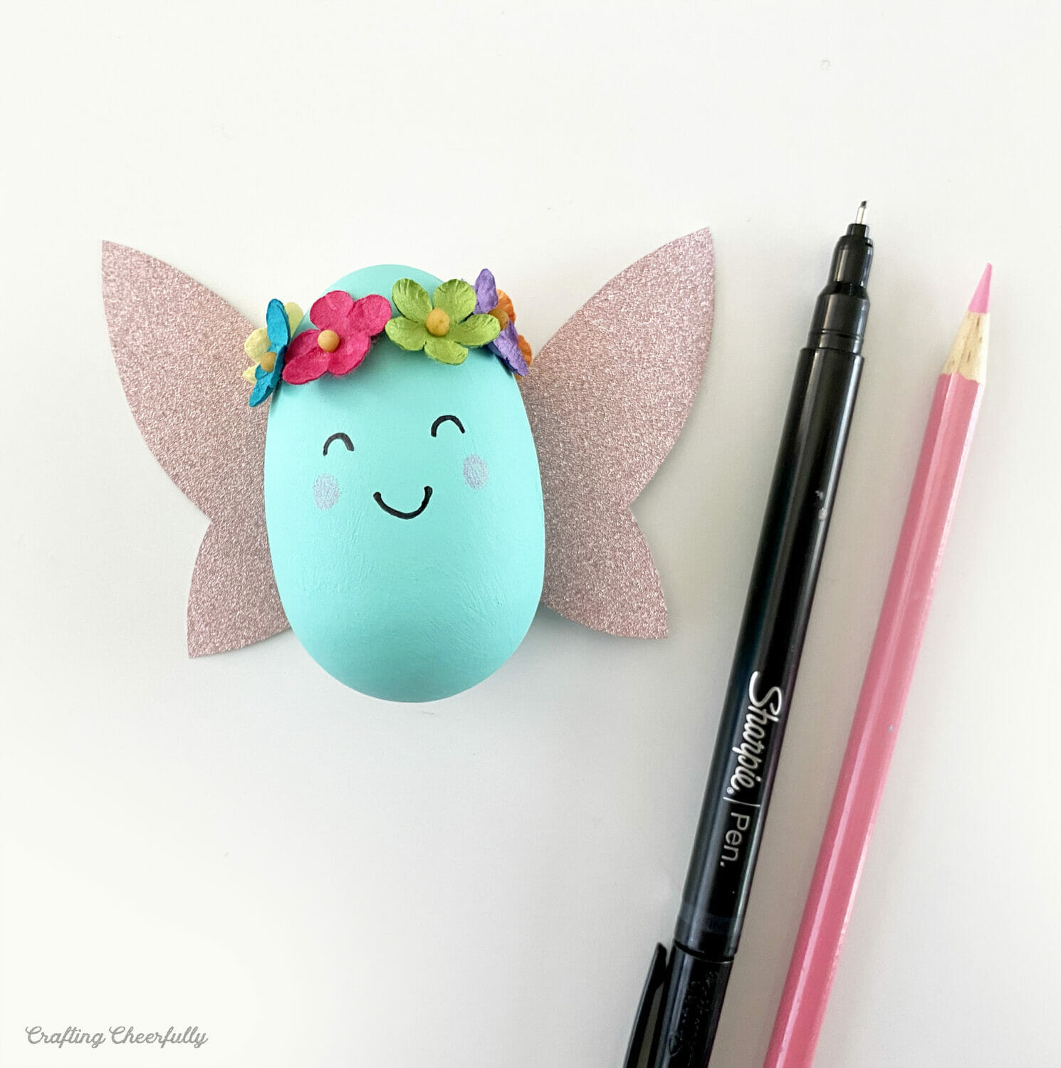 Face drawn on a fairy egg.