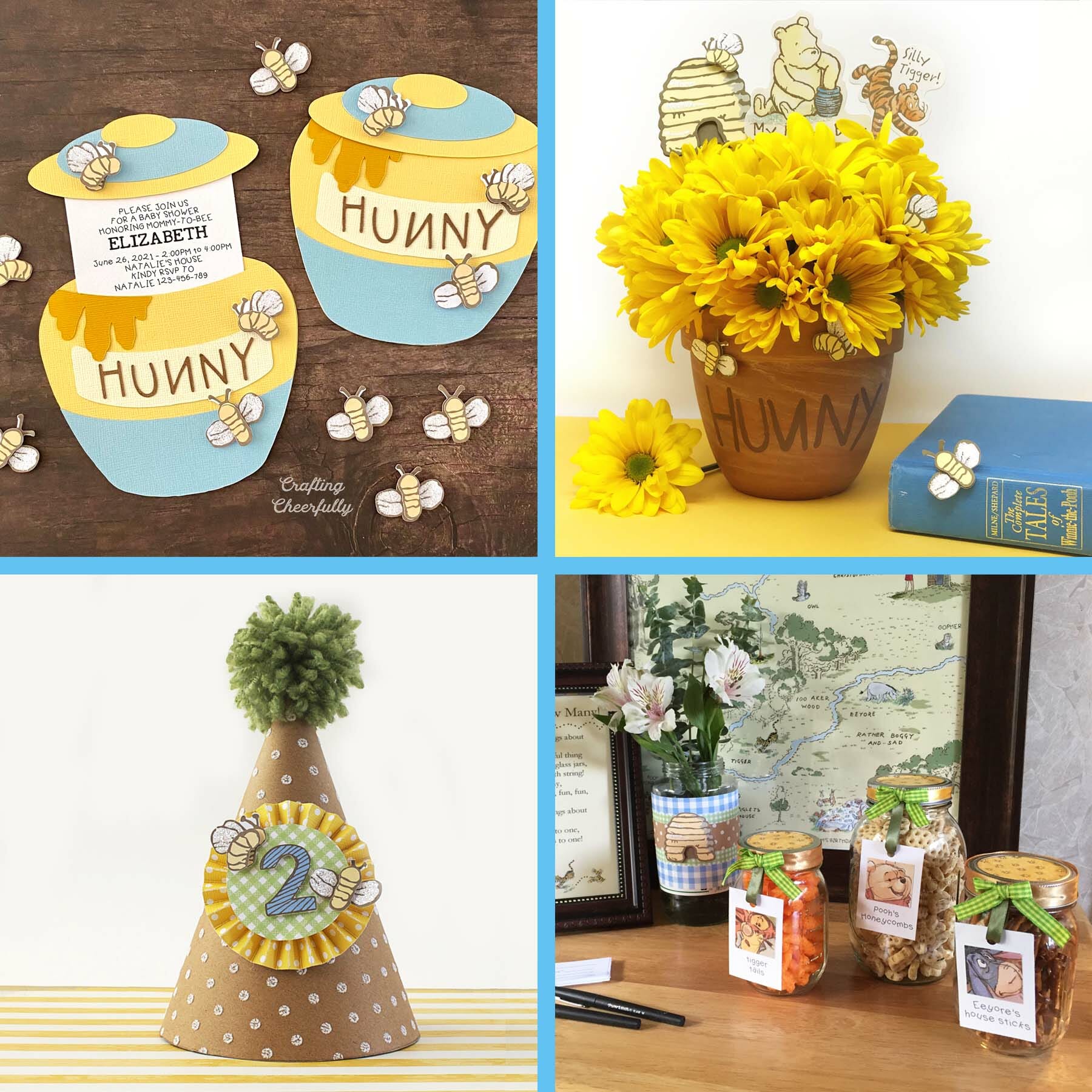 Winnie the Pooh Party collage.