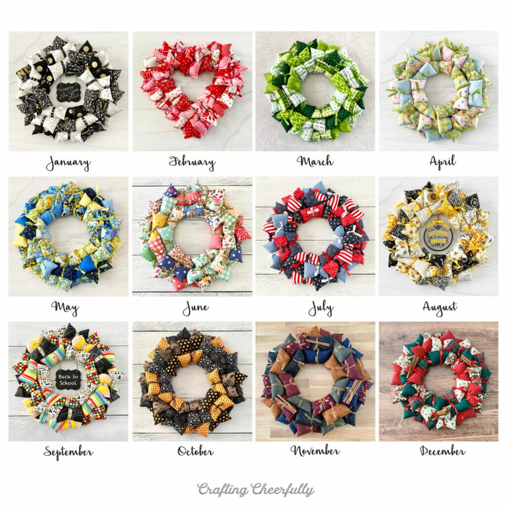 12 Months of Pillow Wreaths.
