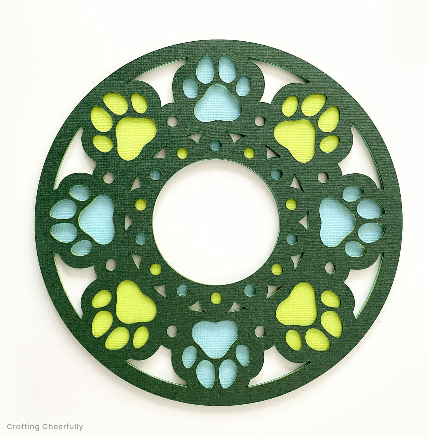 Three layers of paper mandala.