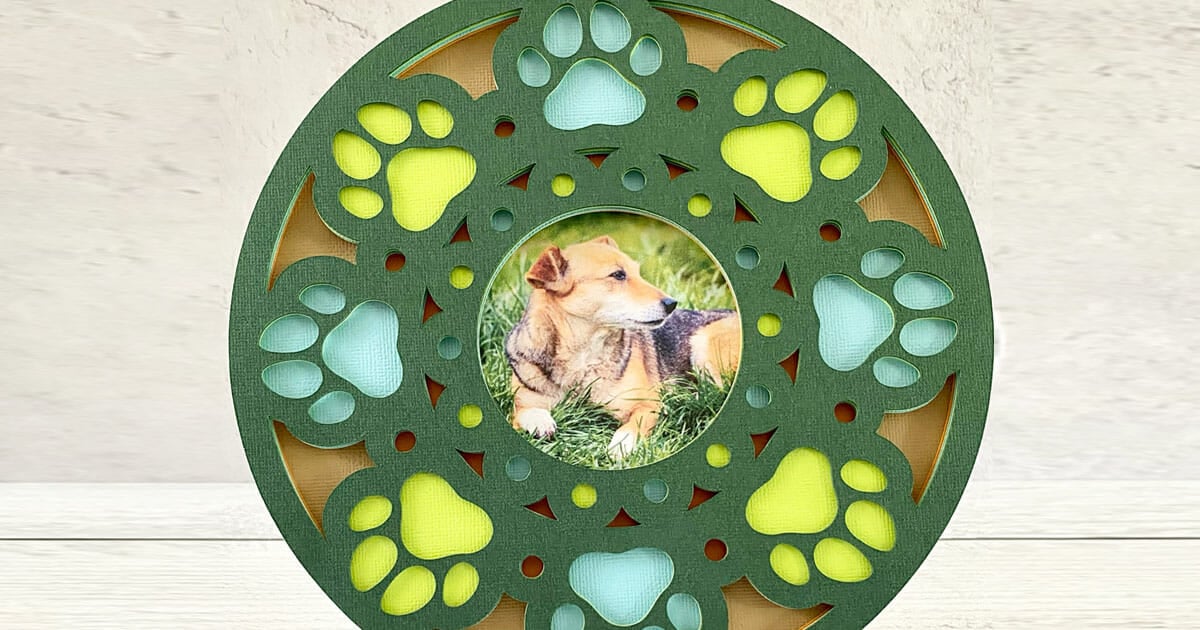 Layered Paper Paw Print Dog Frame Crafting Cheerfully