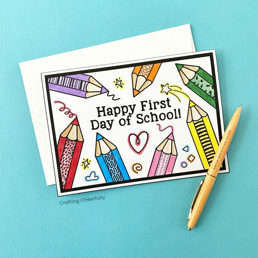 Printable Teacher Coloring Cards - Crafting Cheerfully