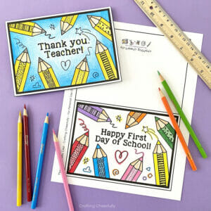 Printable Teacher Coloring Cards - Crafting Cheerfully