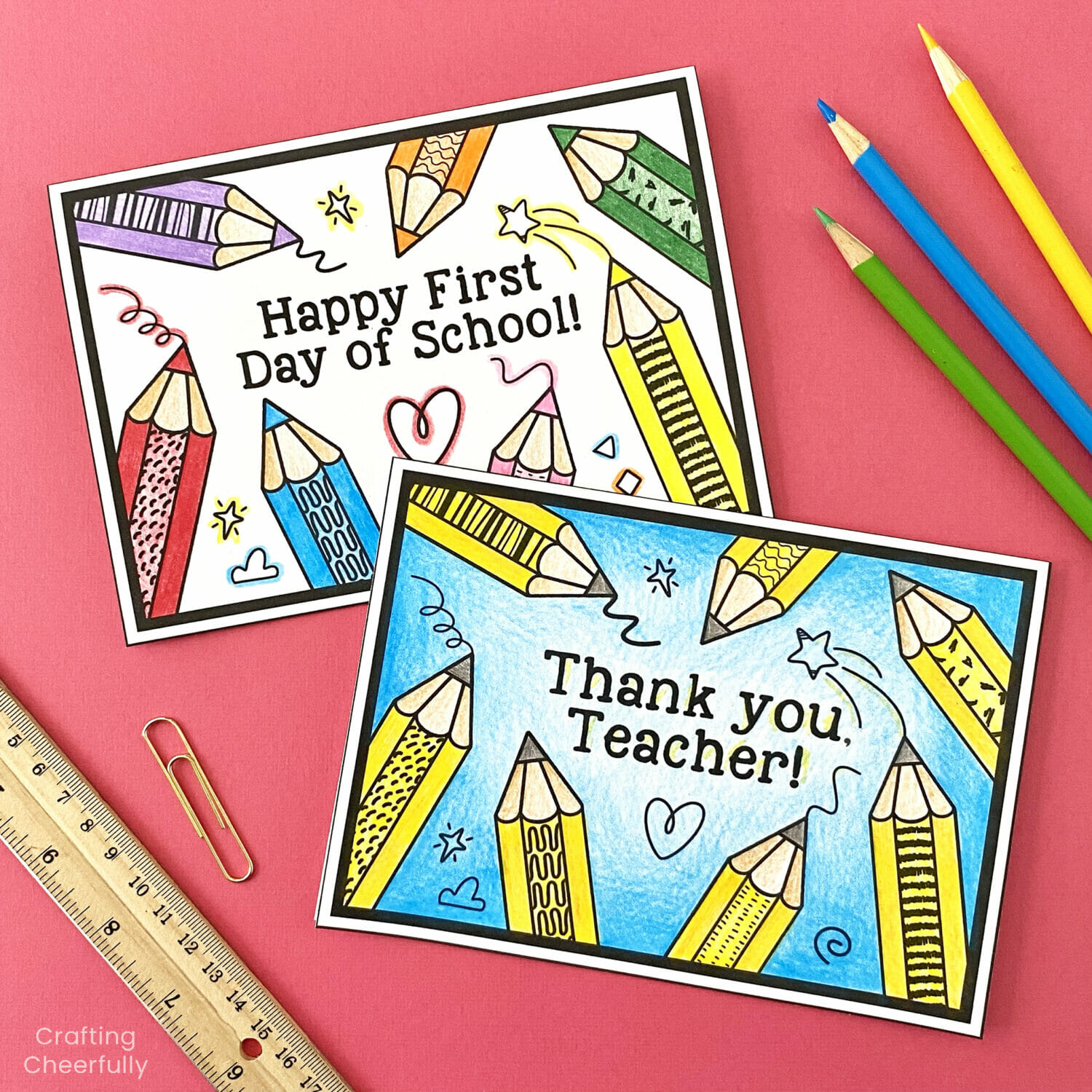 Thank You Teacher Card Coloring