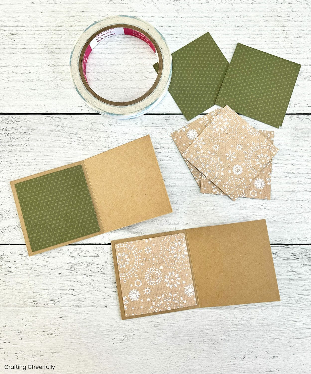 The back cover of the embroidered cards is covered with patterned paper.