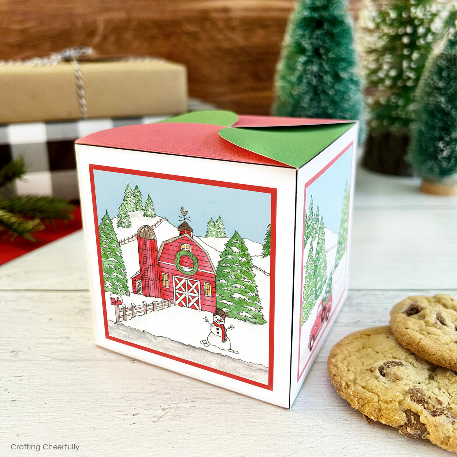 Printable Country Christmas Gift Box