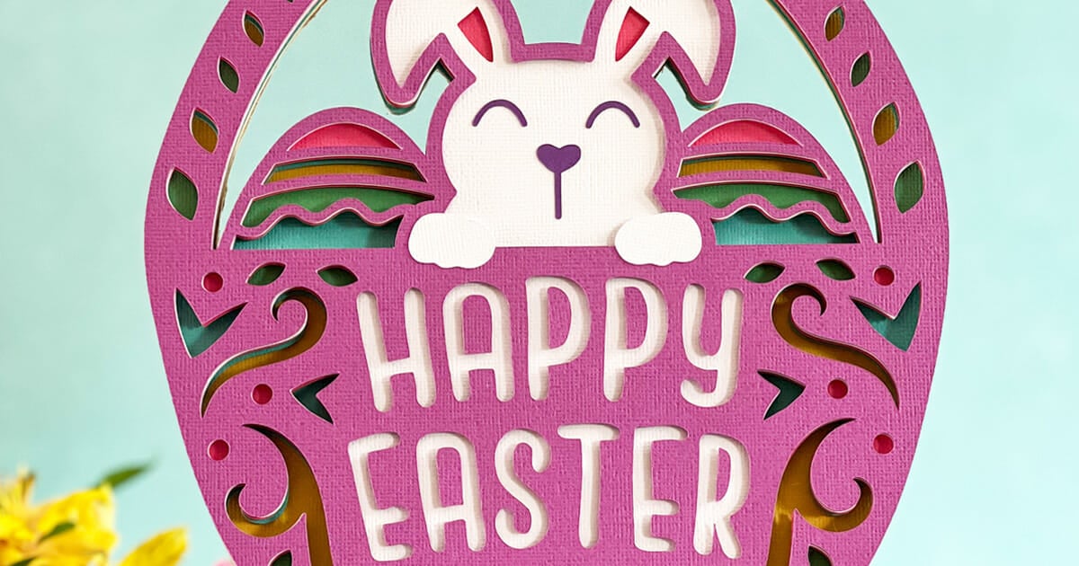 Layered Paper Easter Basket - Crafting Cheerfully