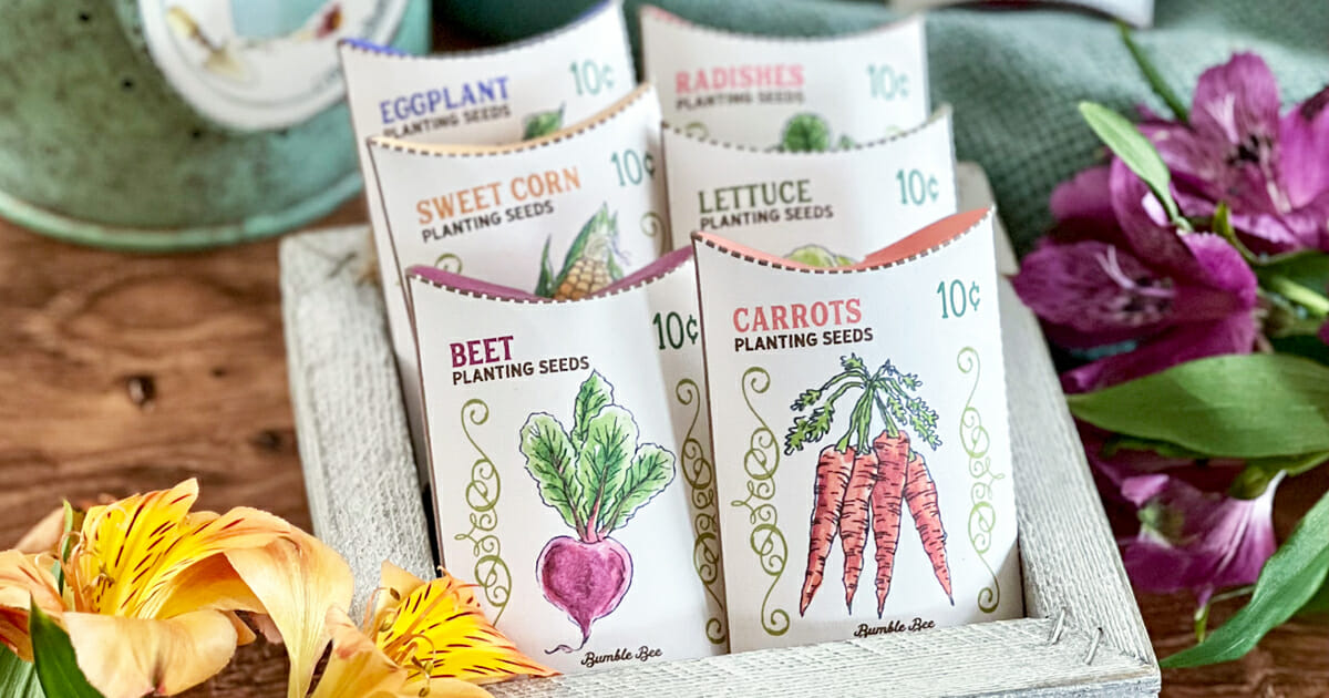 Garden Vegetable Seed Pillow Boxes Crafting Cheerfully