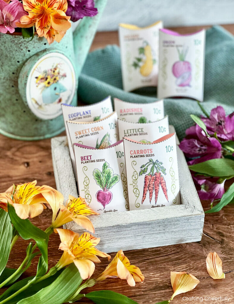 Garden Vegetable Seed Pillow Boxes Crafting Cheerfully