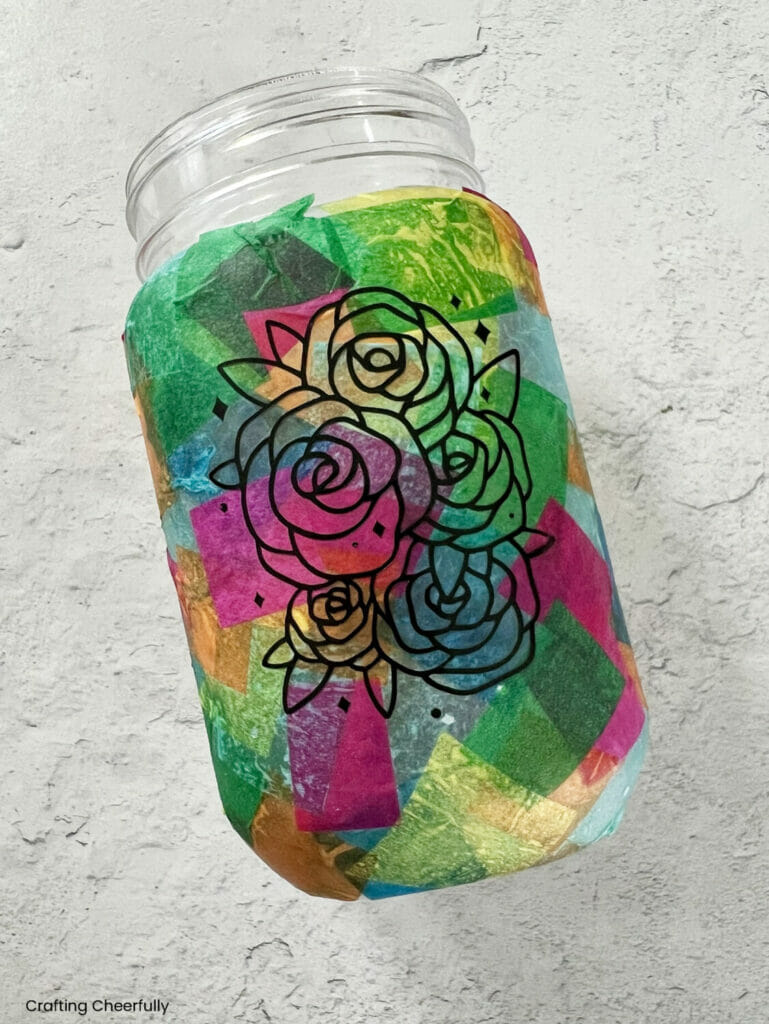 Tissue Paper Mache Mason Jar Crafting Cheerfully