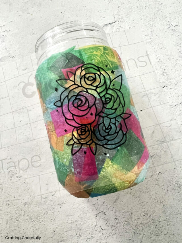 Tissue Paper Mache Mason Jar Crafting Cheerfully