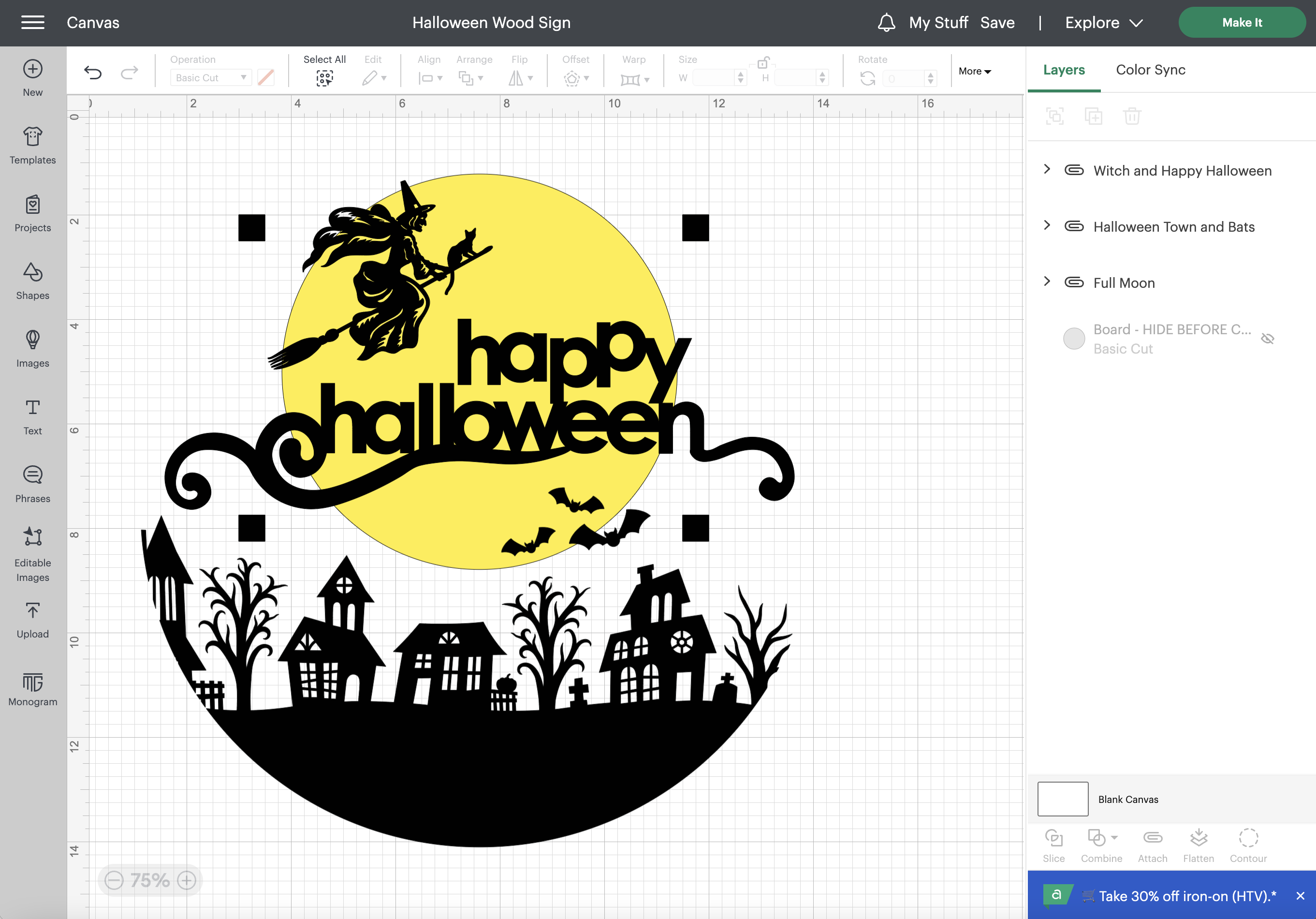 Happy Halloween wooden sign.