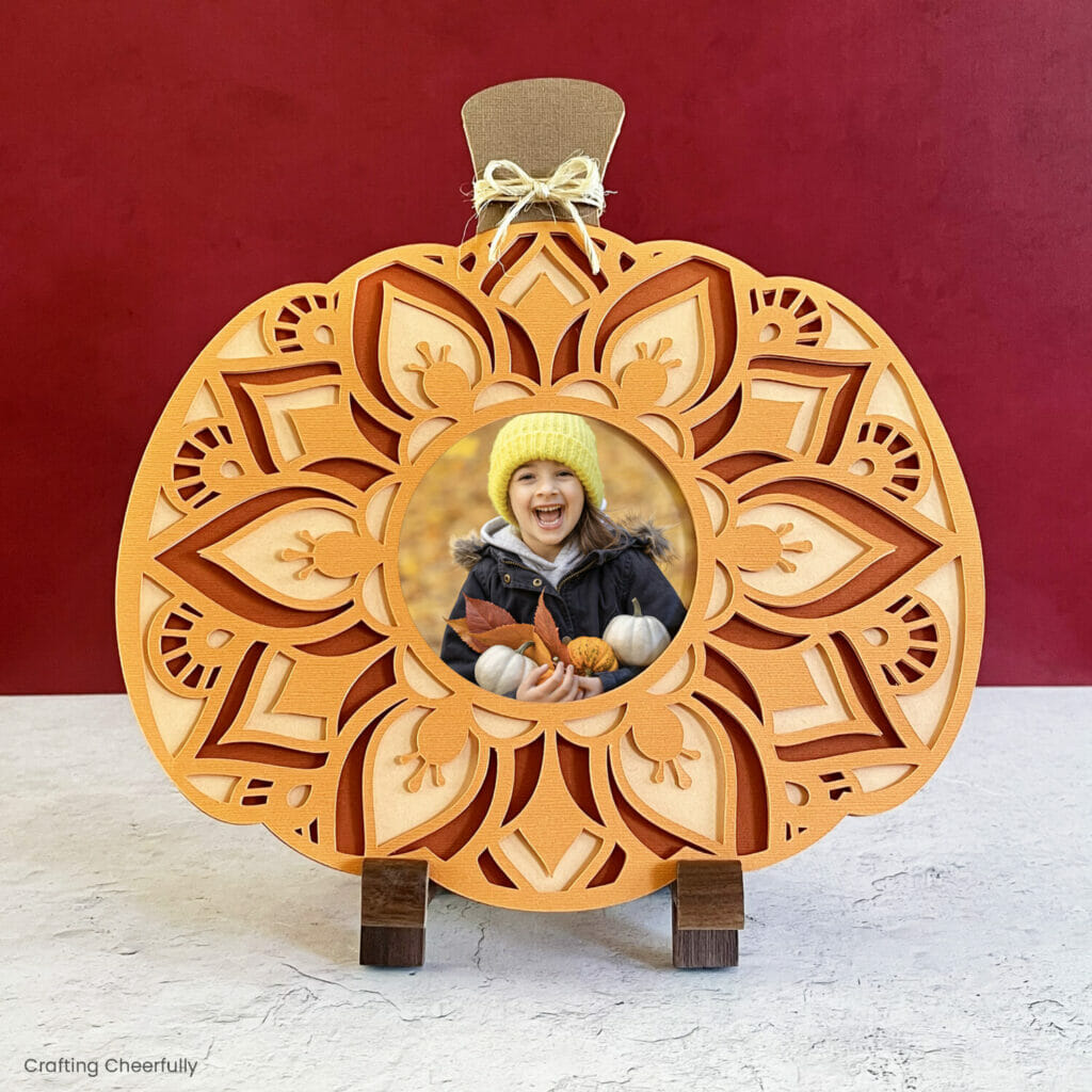 Layered Paper Pumpkin Frame - Crafting Cheerfully