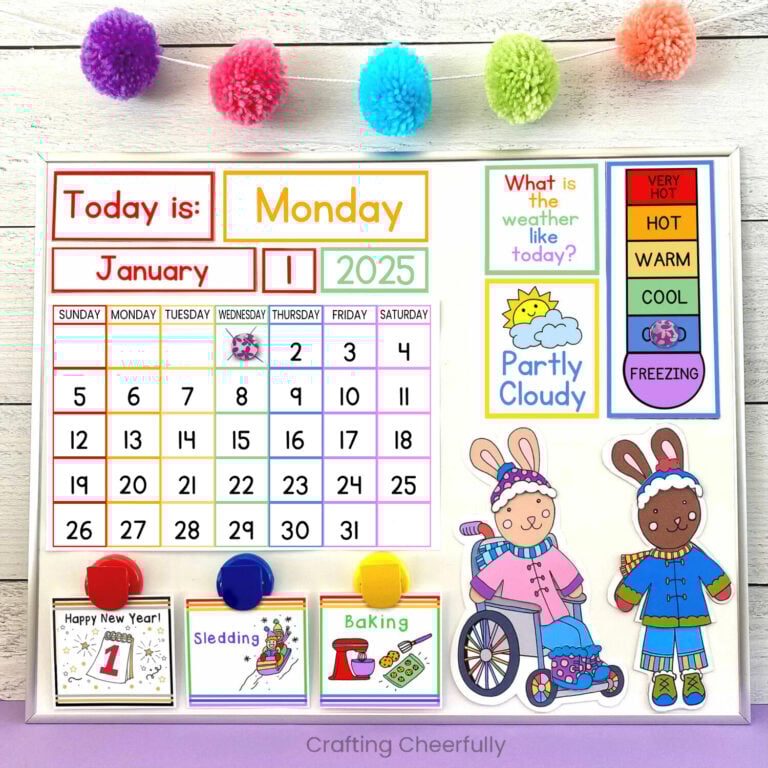 Free Printable Calendar Pages for Kids - Crafting Cheerfully