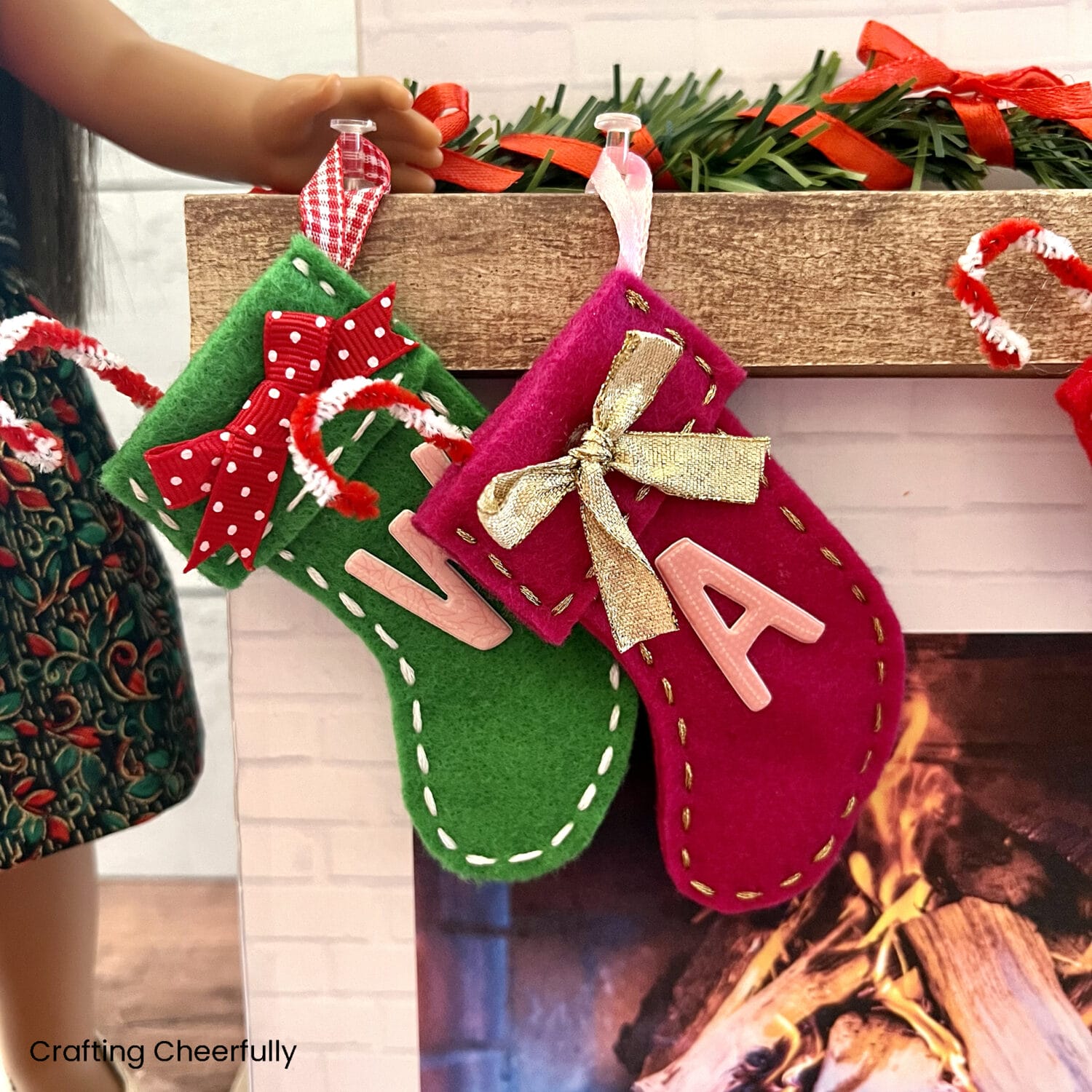 DIY Felt Christmas Stockings for Dolls - Crafting Cheerfully