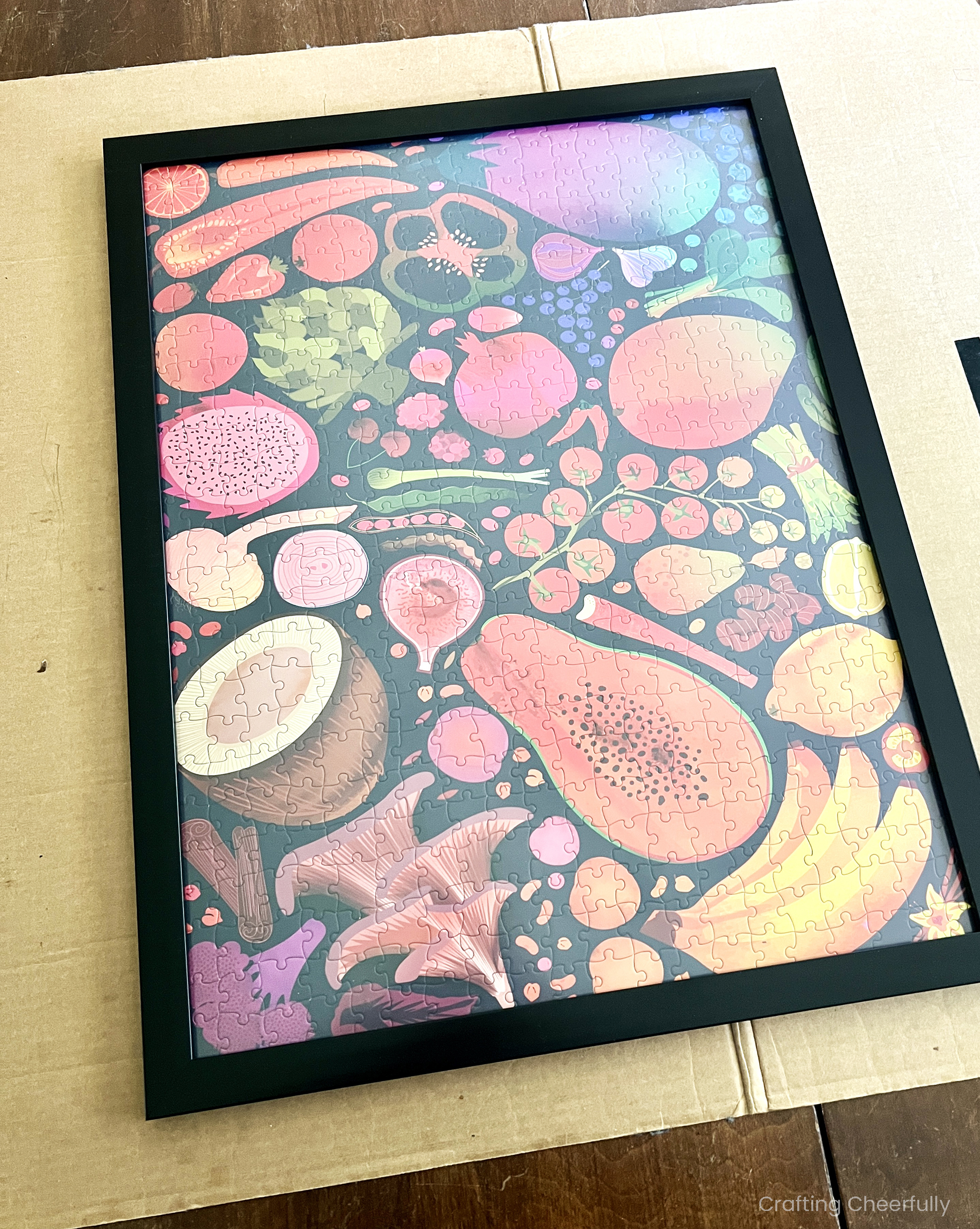 The puzzle is framed.