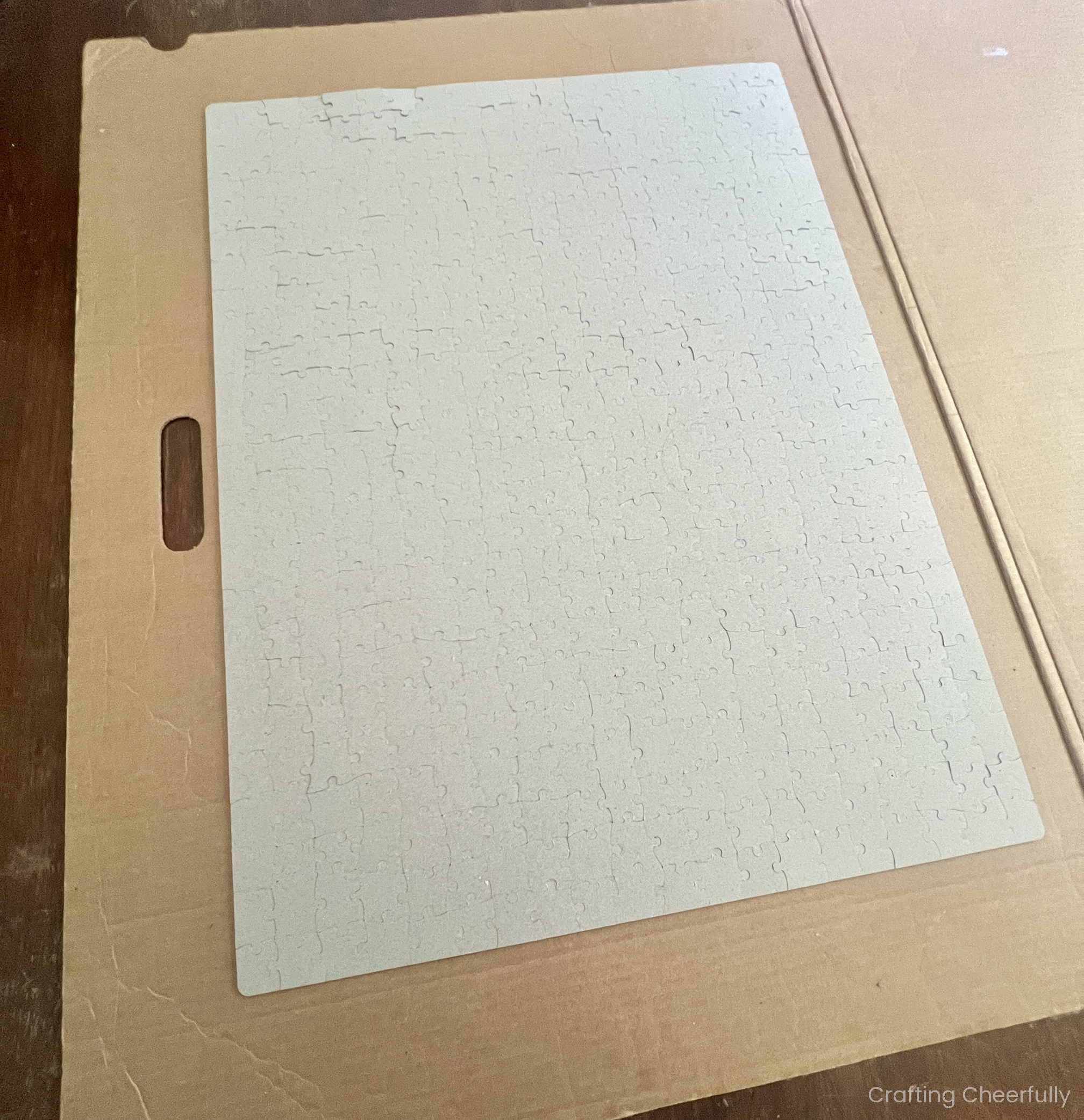 Puzzle flipped over with the wrong side showing.