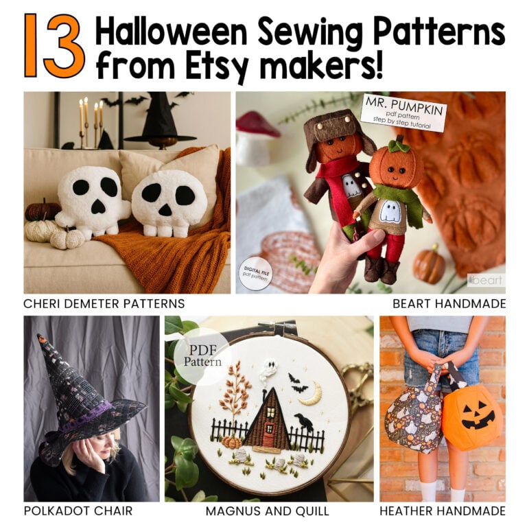 Halloween Sewing Patterns from Etsy makers.
