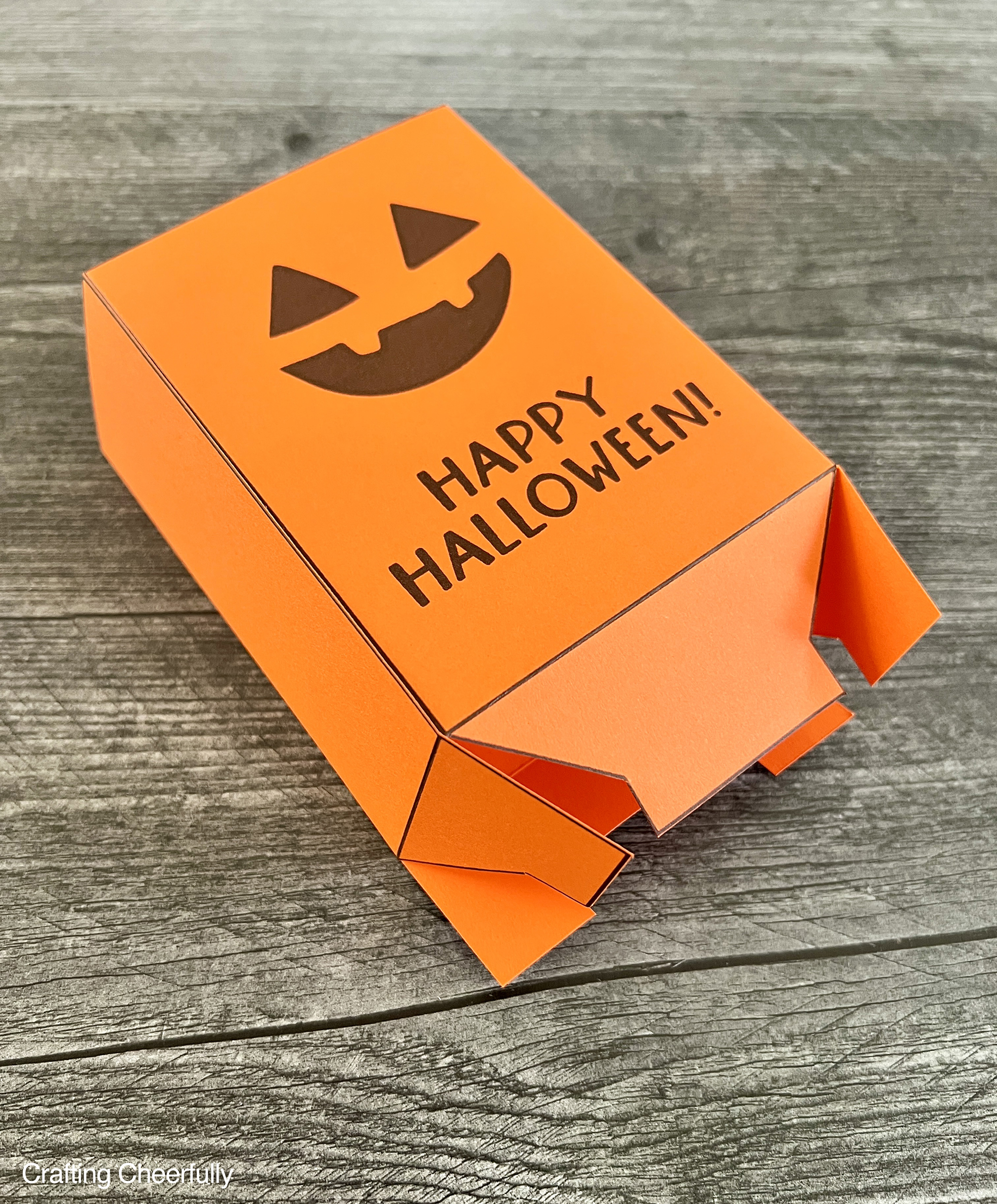 The box is fully adhered and formed except the bottom of the box is still open.