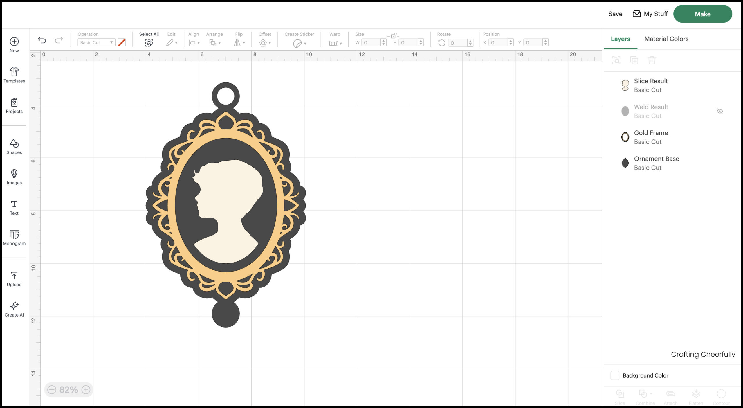 The boy silhouette is added to the top of the ornament.