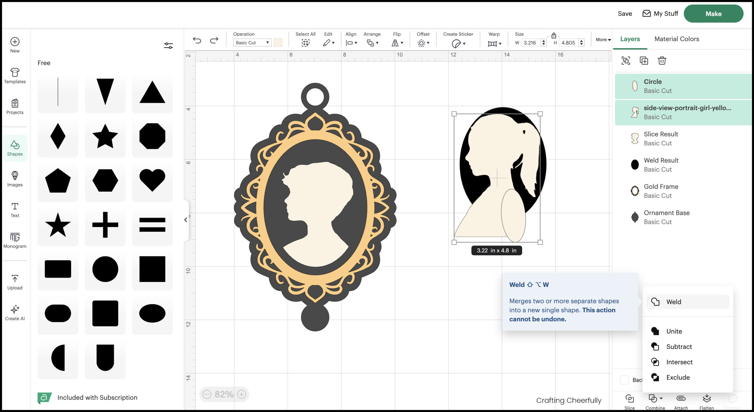 An oval shape is added to the back of the silhouette.