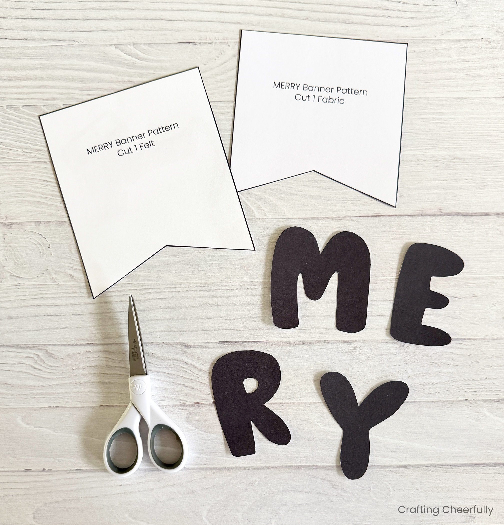 Pattern pieces are printed and cut out.