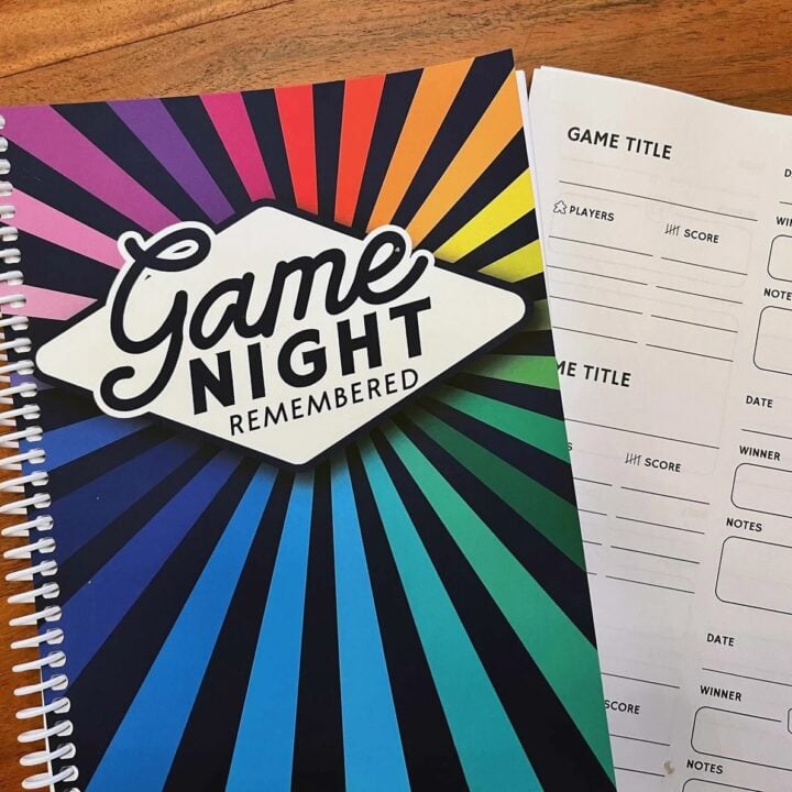 Colorful game night journal by Brain Level.
