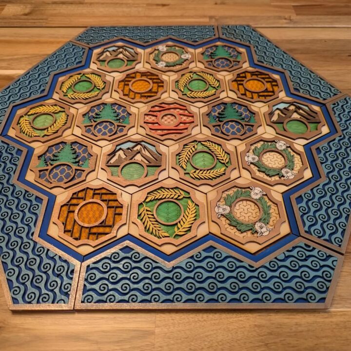 Custom wooden two layer Catan Board by LeviathanHouse.