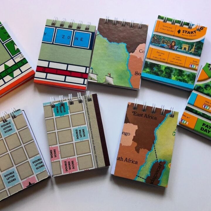 Tell Another Story Upcycled game board mini notebook.