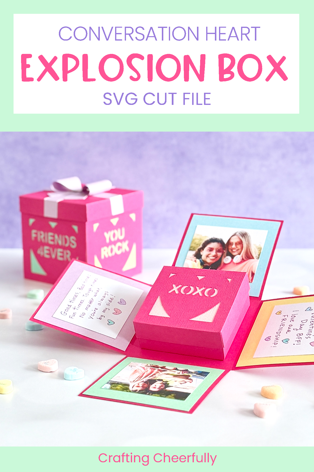 Conversation Heart Explosion Box for Valentine's Day! - Crafting