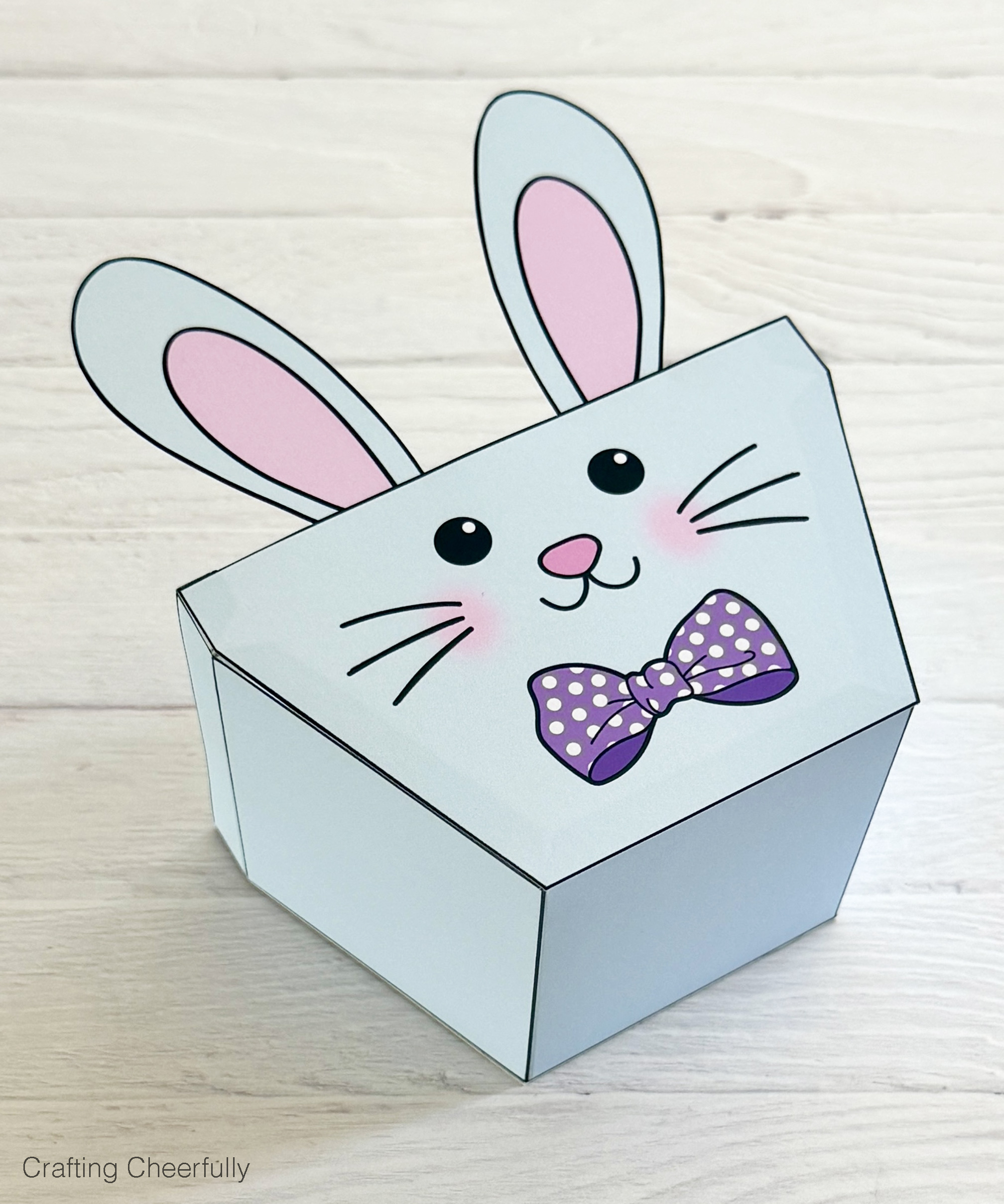 The bunny box has been adhered together.