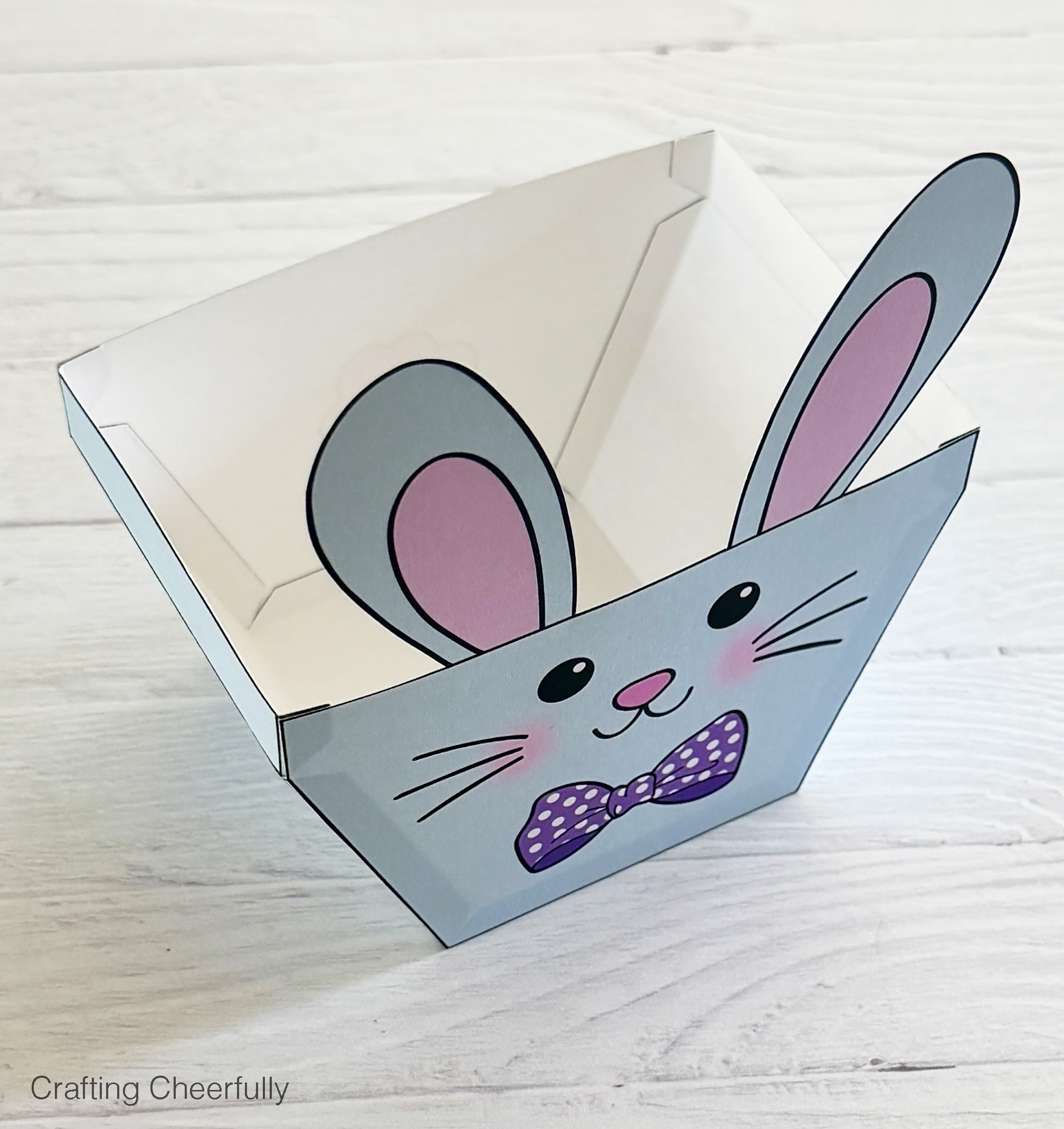 The front of the box is attached and the box is fully formed.