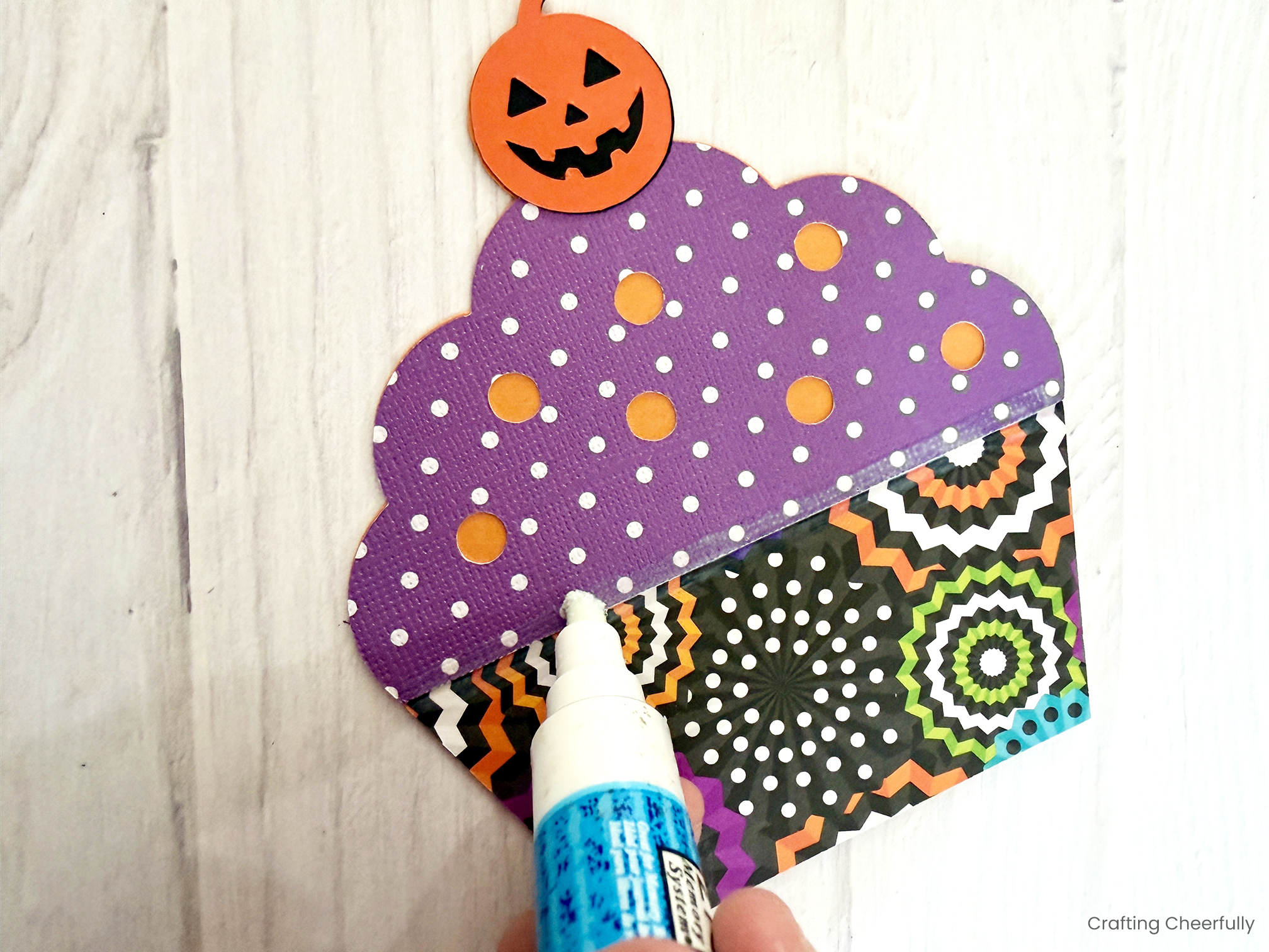 The orange jack o'lantern cherry is completed